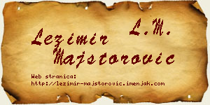 Ležimir Majstorović vizit kartica